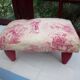 Pouf, footstool toile de jouy