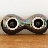 Lot of iridescent earthenware salerons