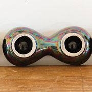 Lot of iridescent earthenware salerons
