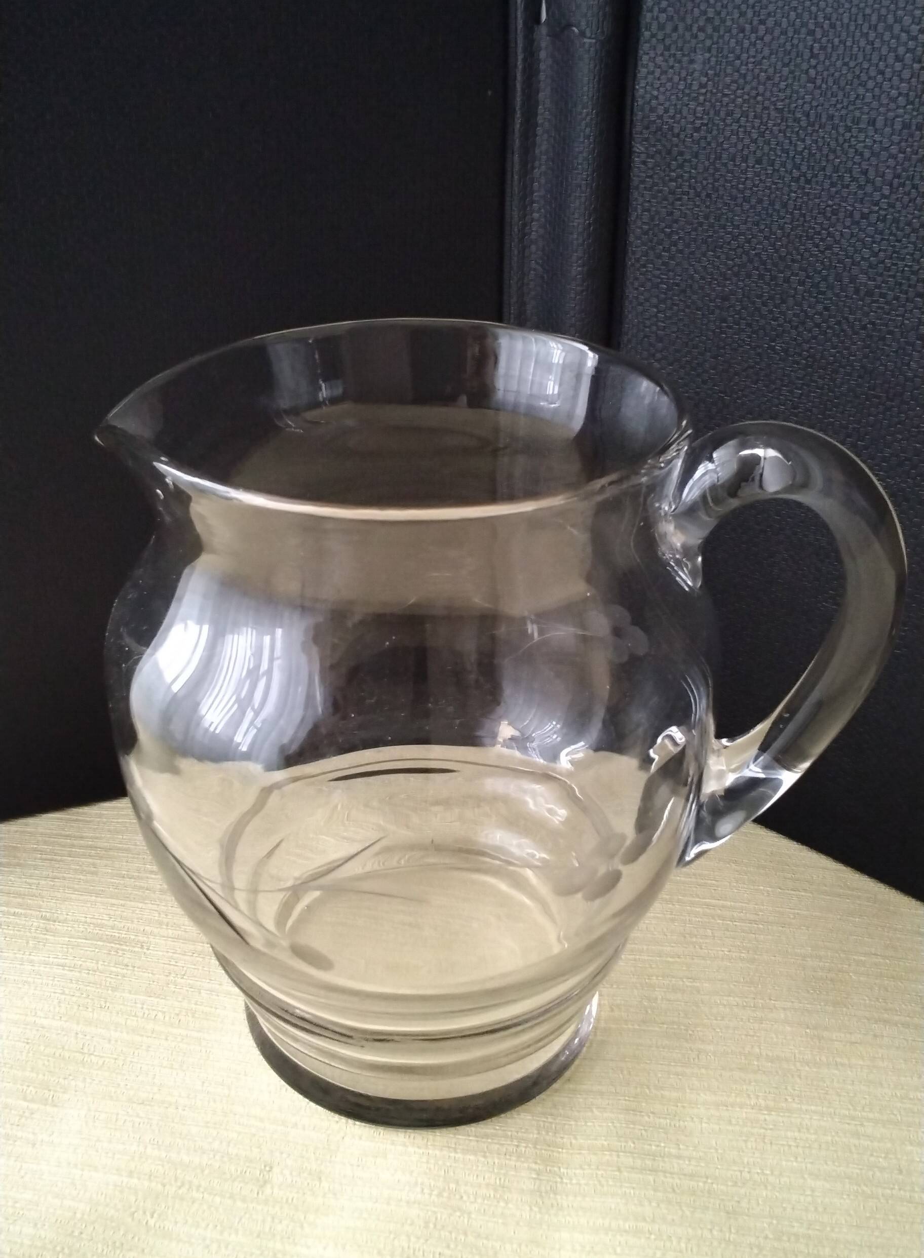 Jug, pitcher, glass water carafe with a frosted design 1.2 L