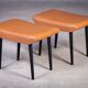 Cognac Leather Stools by Ølholm Møbelfabrik, 1960s, Set of 2