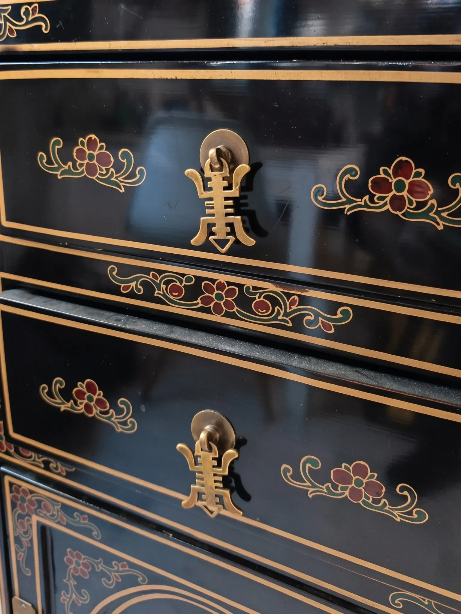 Black and gold Chinese storage furniture