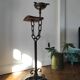 Meuble d'appoint, cendrier brutaliste en fer forgé et bois