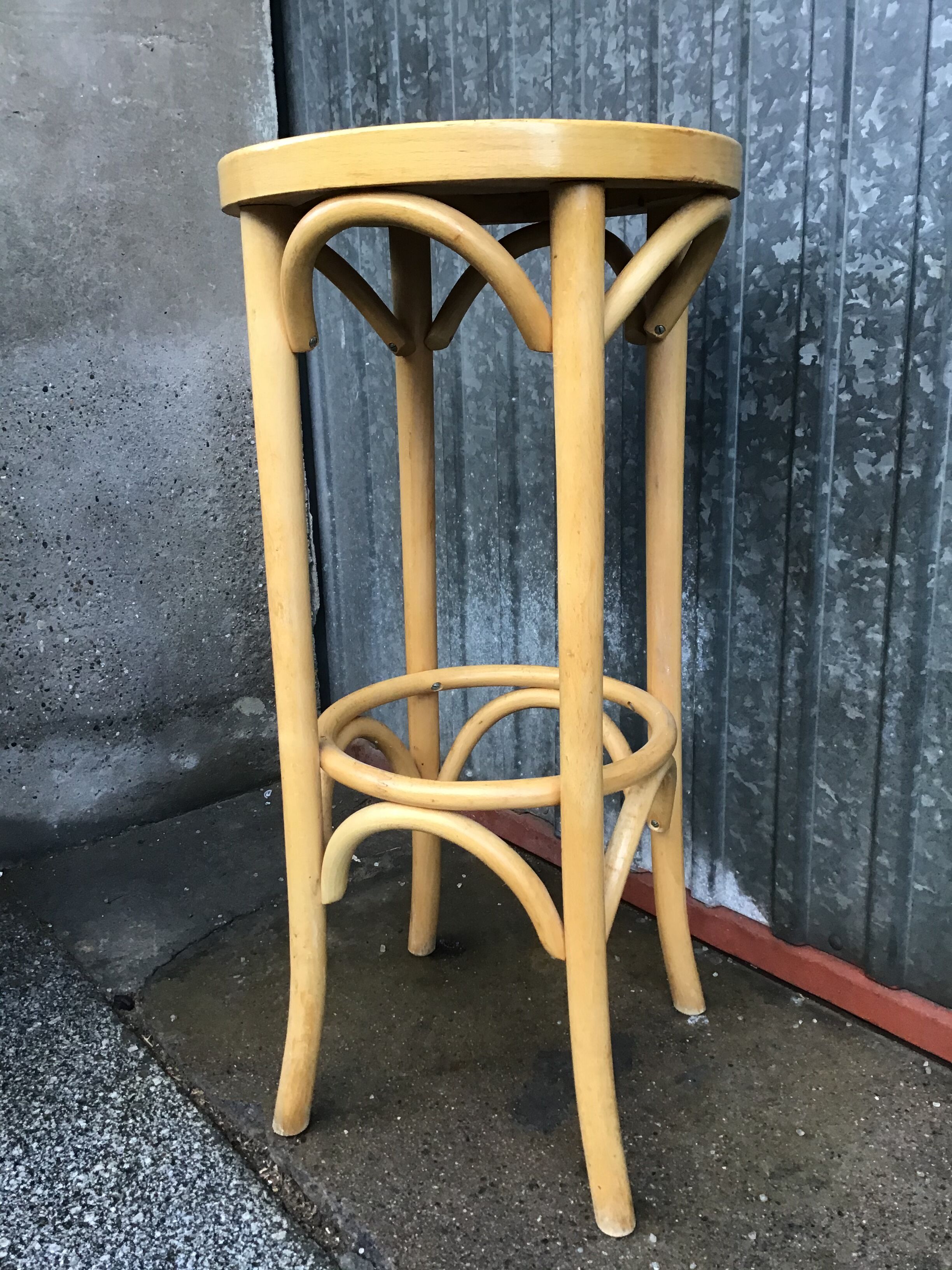 Curved wooden bar stool 1950