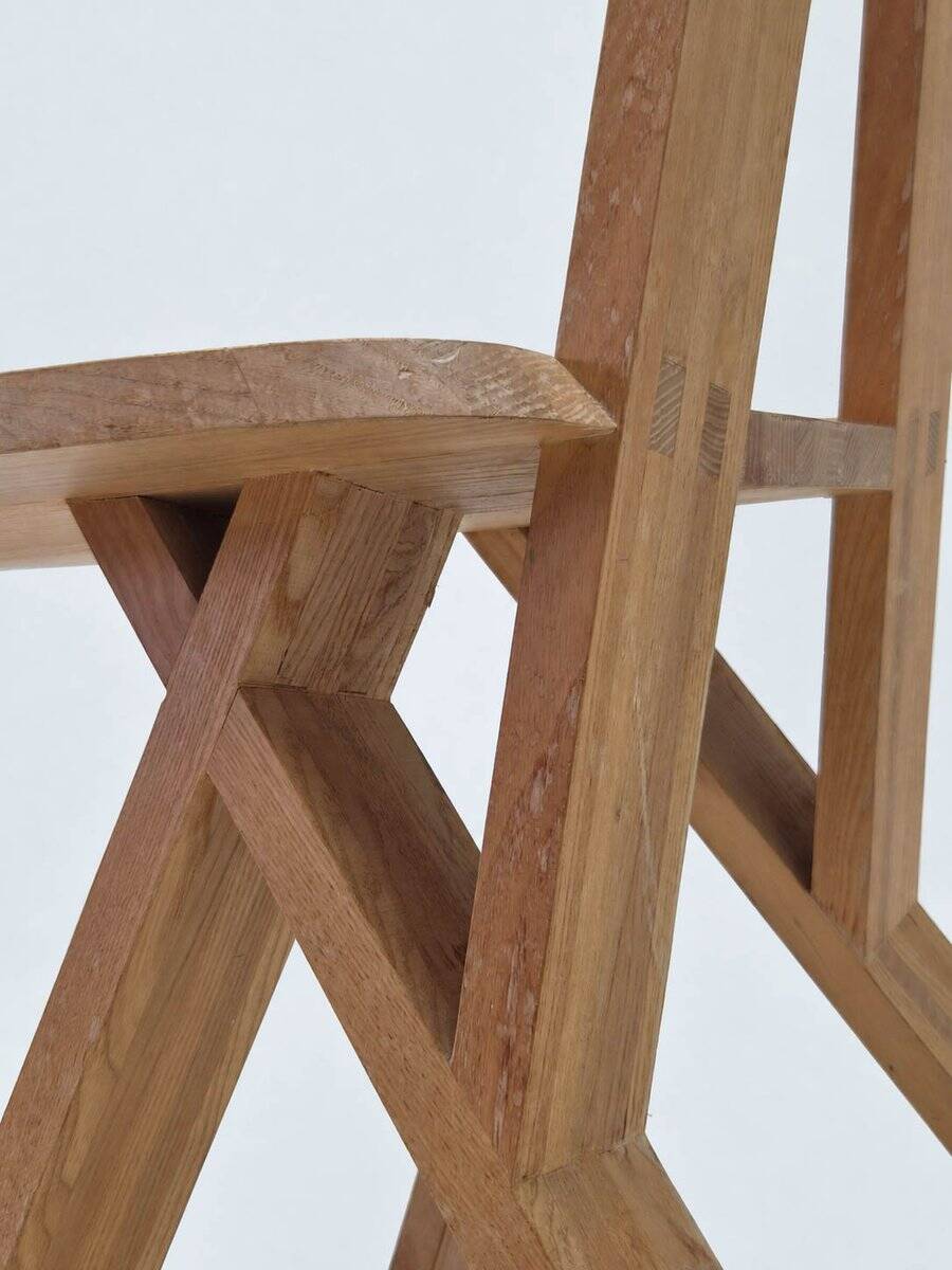 Model S45 Chlacc wood chair by Pierre Chapo, 1979