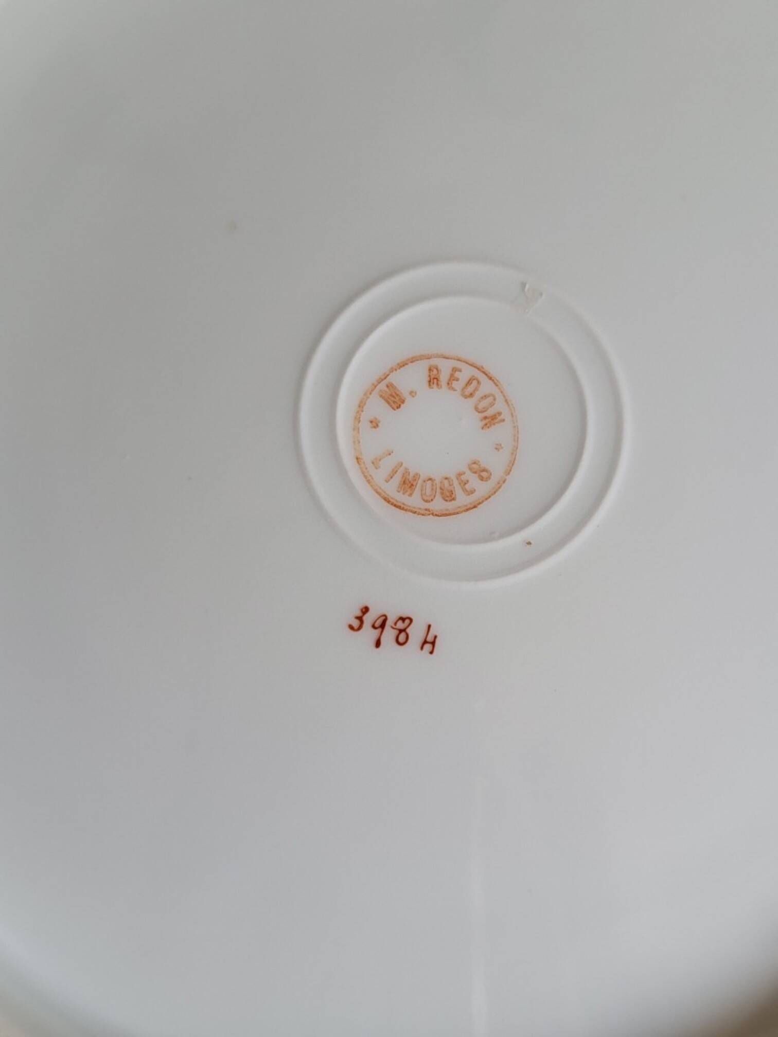 8 porcelain plates from Limoges, Martial Redon / Art Nouveau