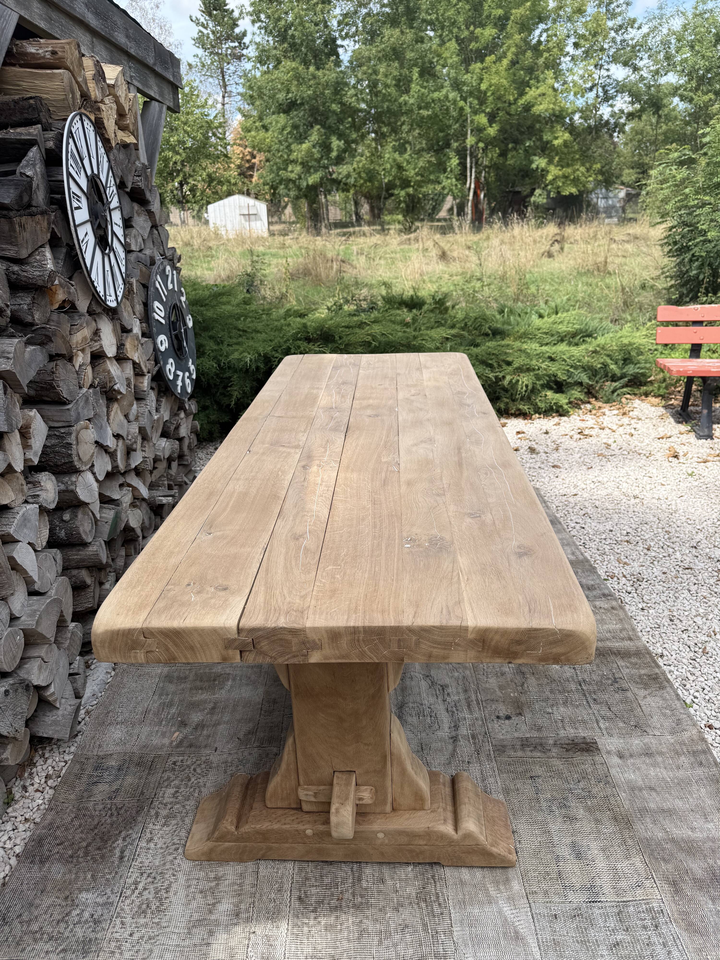 Monastery table, solid oak, 220cm.