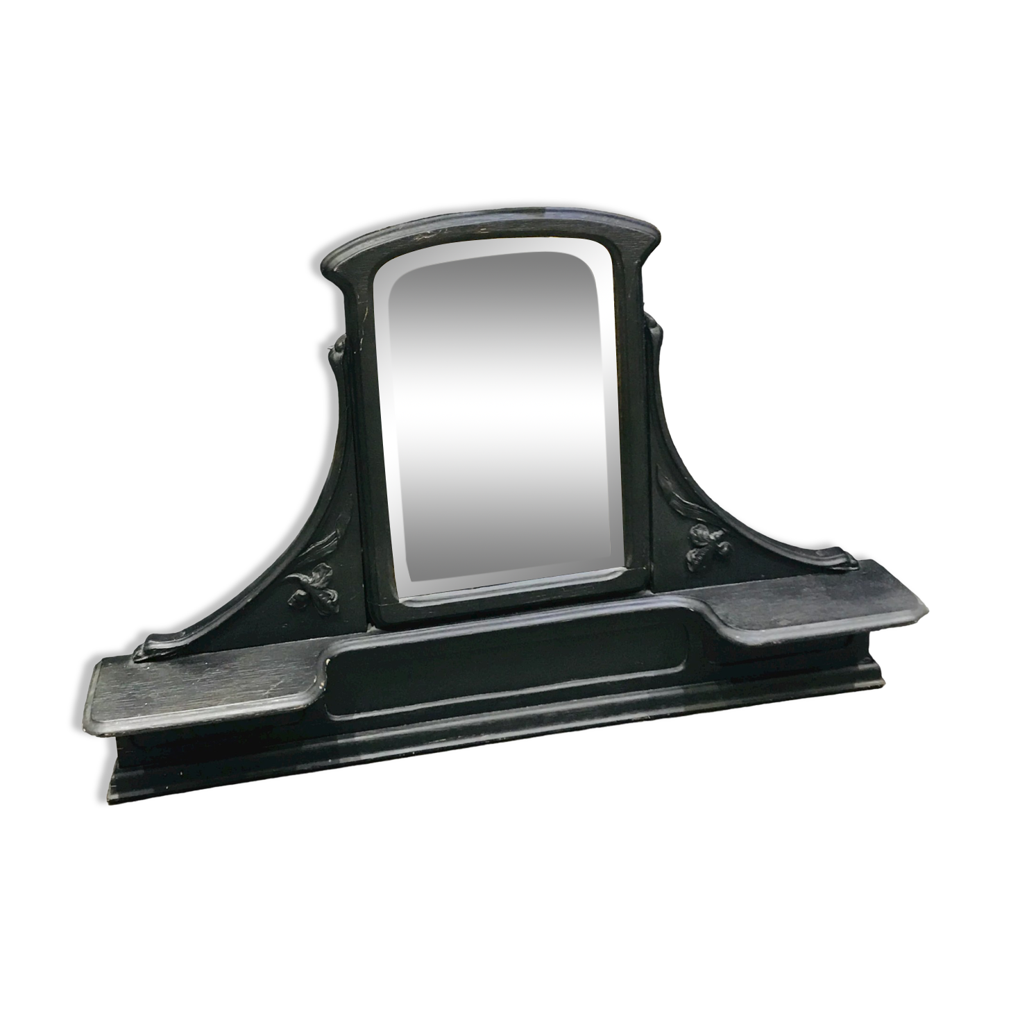 Fifth wheel console and art deco mirror