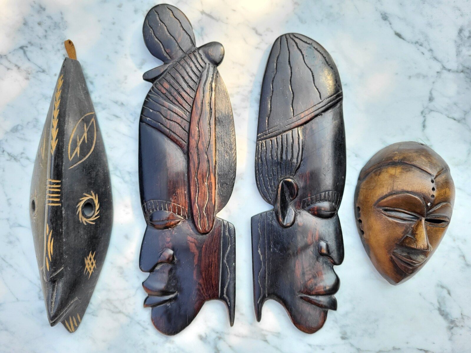 Set of 5 vintage African masks
