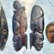 Set of 5 vintage African masks