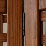 Vintage wooden room divider 3-part room screen in pine
