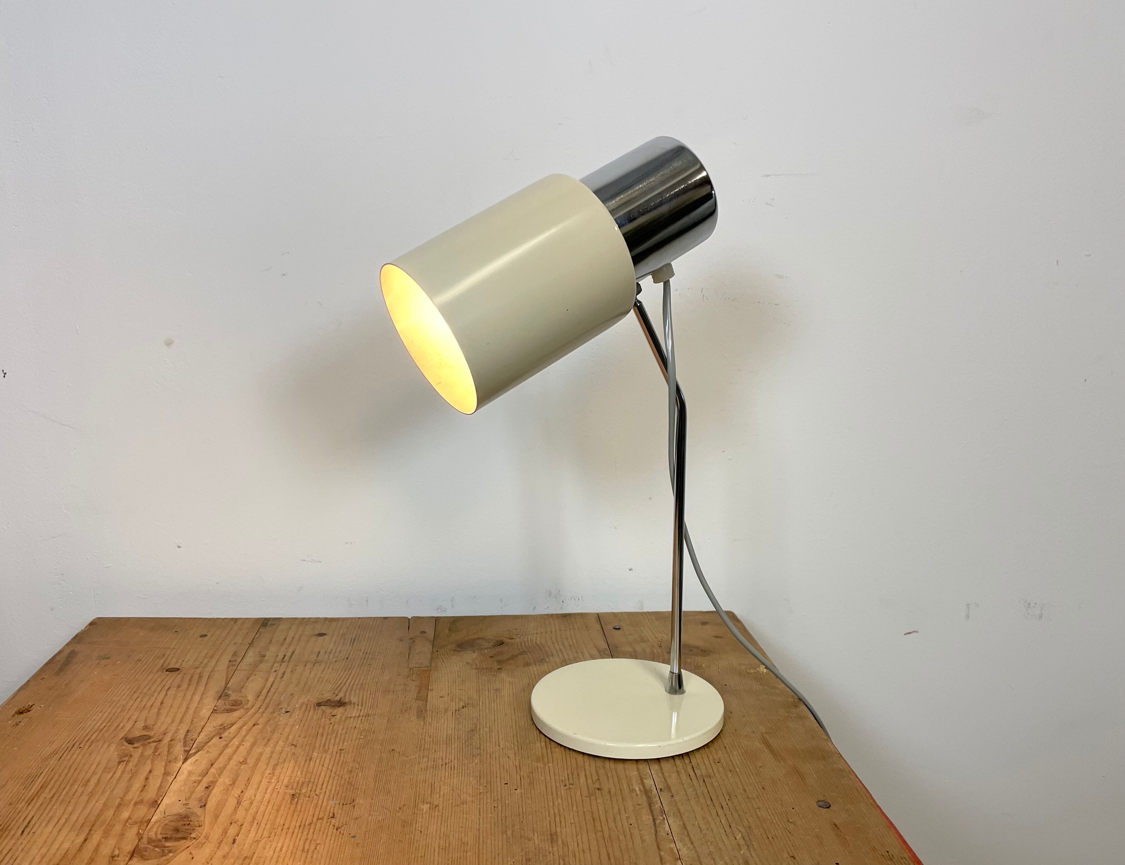 Beige table lamp by Josef Hurka For Napako, 1970s
