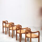 Series of 5 Scandinavian pine chairs