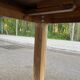 Large extendable Scandinavian dining table made of stripped solid acacia 160-26