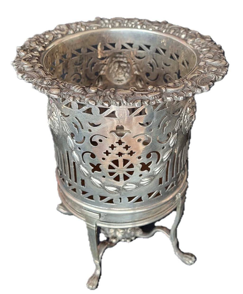 Antique Victorian Sheffield Silver Plated Raised Wine Bottle Holder Coaster