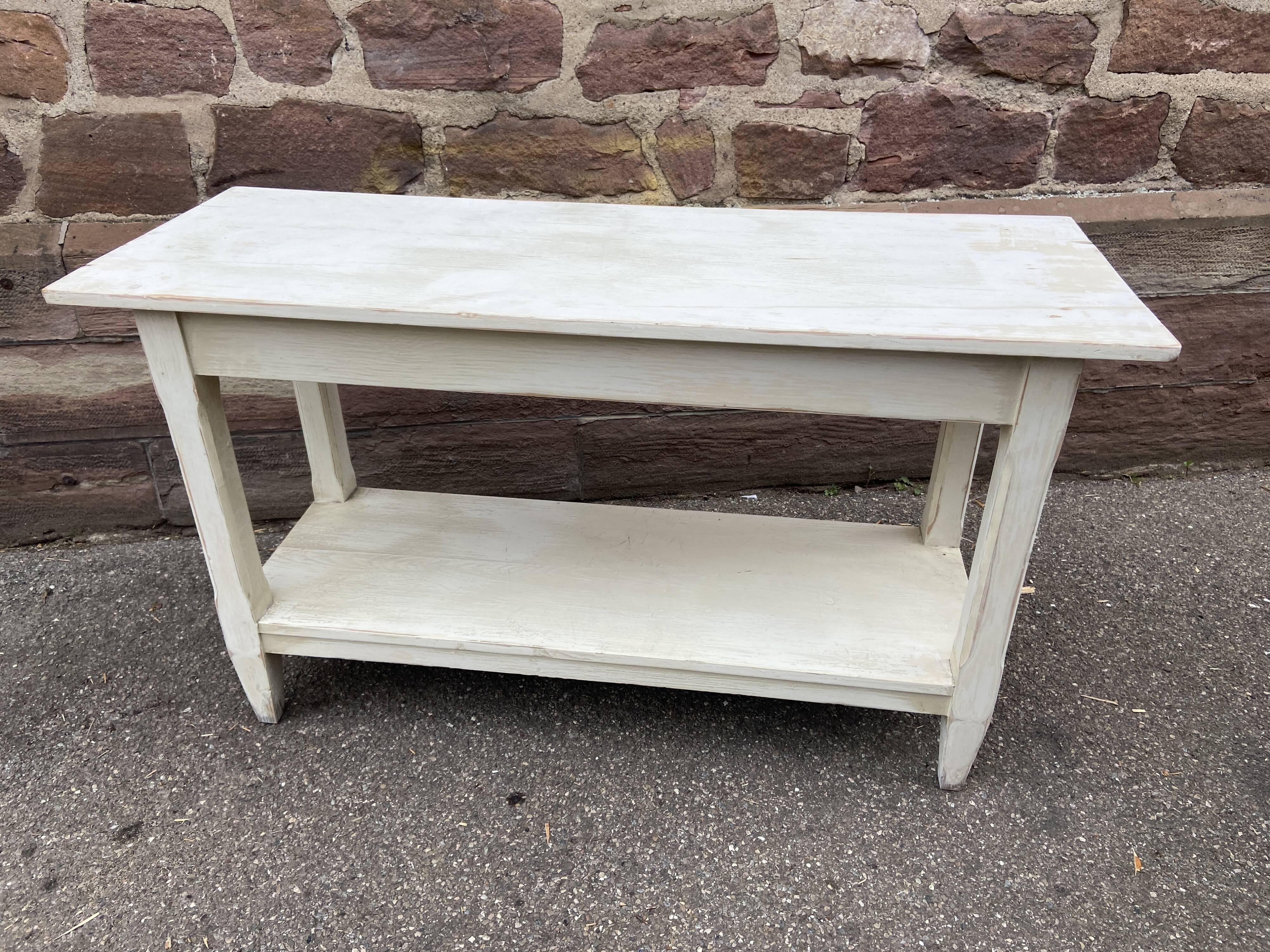 Small industrial look table commercial style drapier in 1900 shabby chic fir