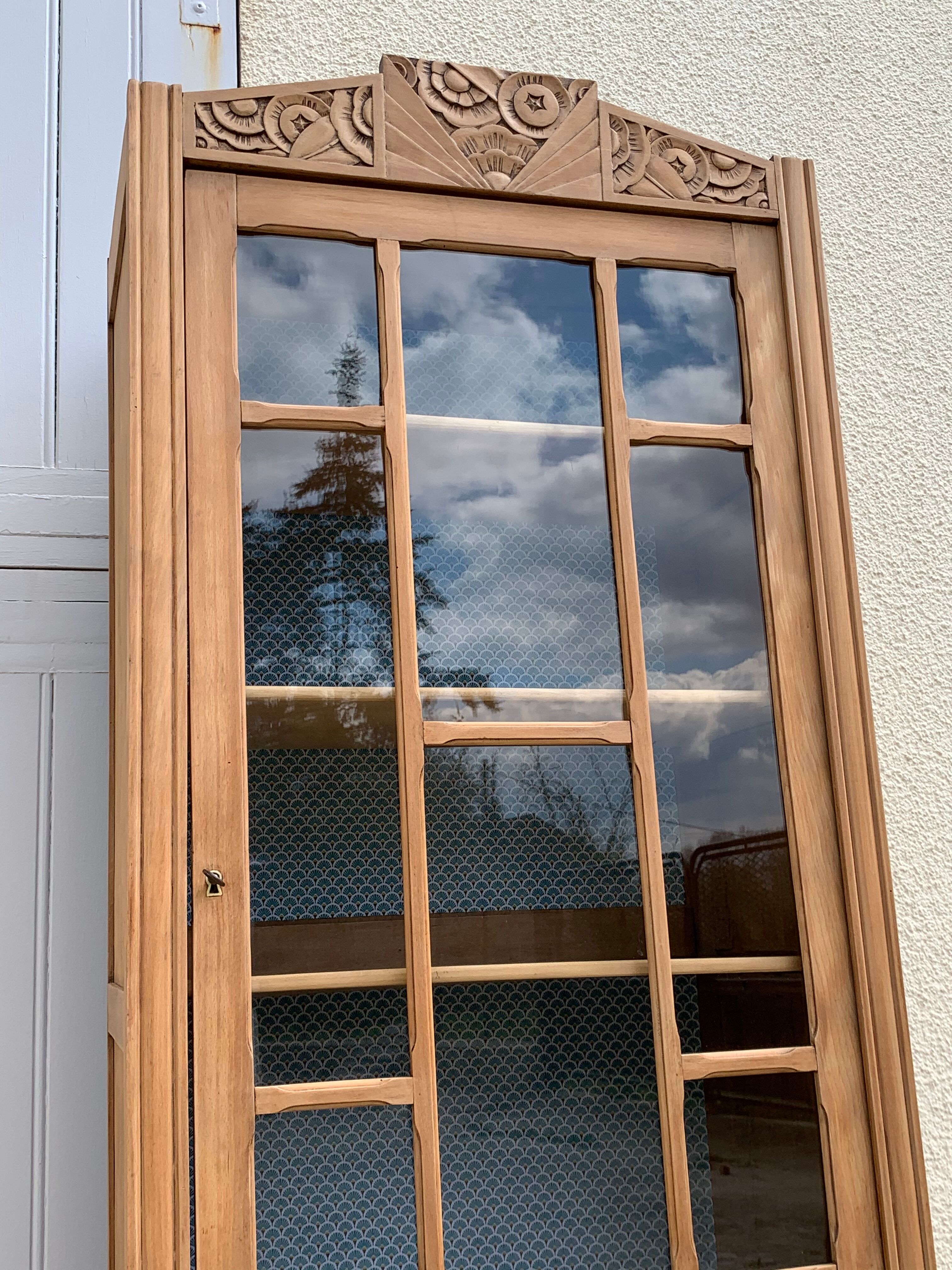 Art deco glass-glazed parisian wardrobe