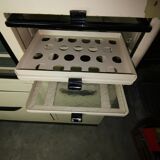 Dentist furniture in metal and black opaline top 1950
