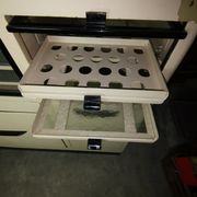 Dentist furniture in metal and black opaline top 1950