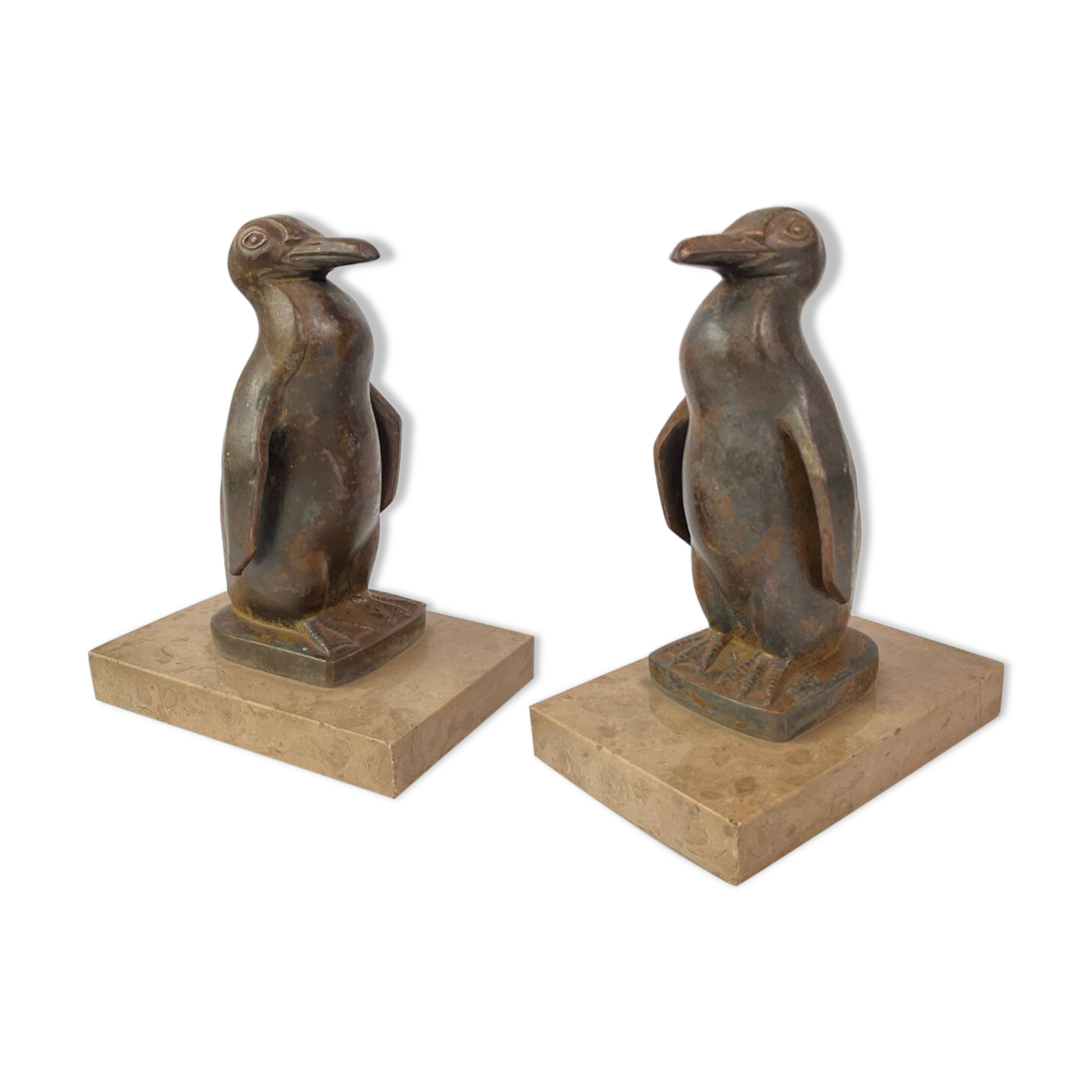 Serre-livres Art Déco pingouin