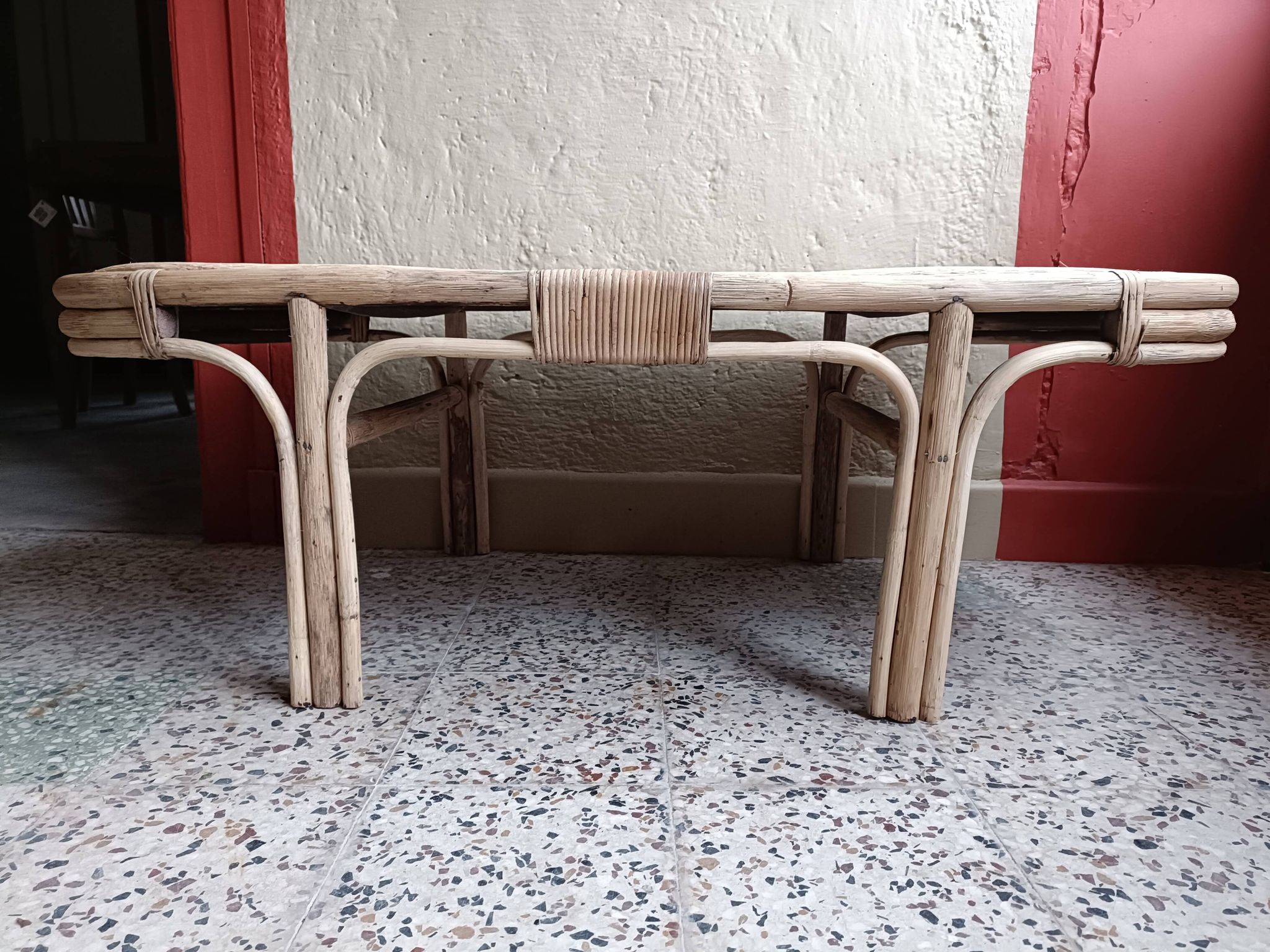 Renovated rattan coffee table