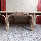 Refurbished rattan coffee table