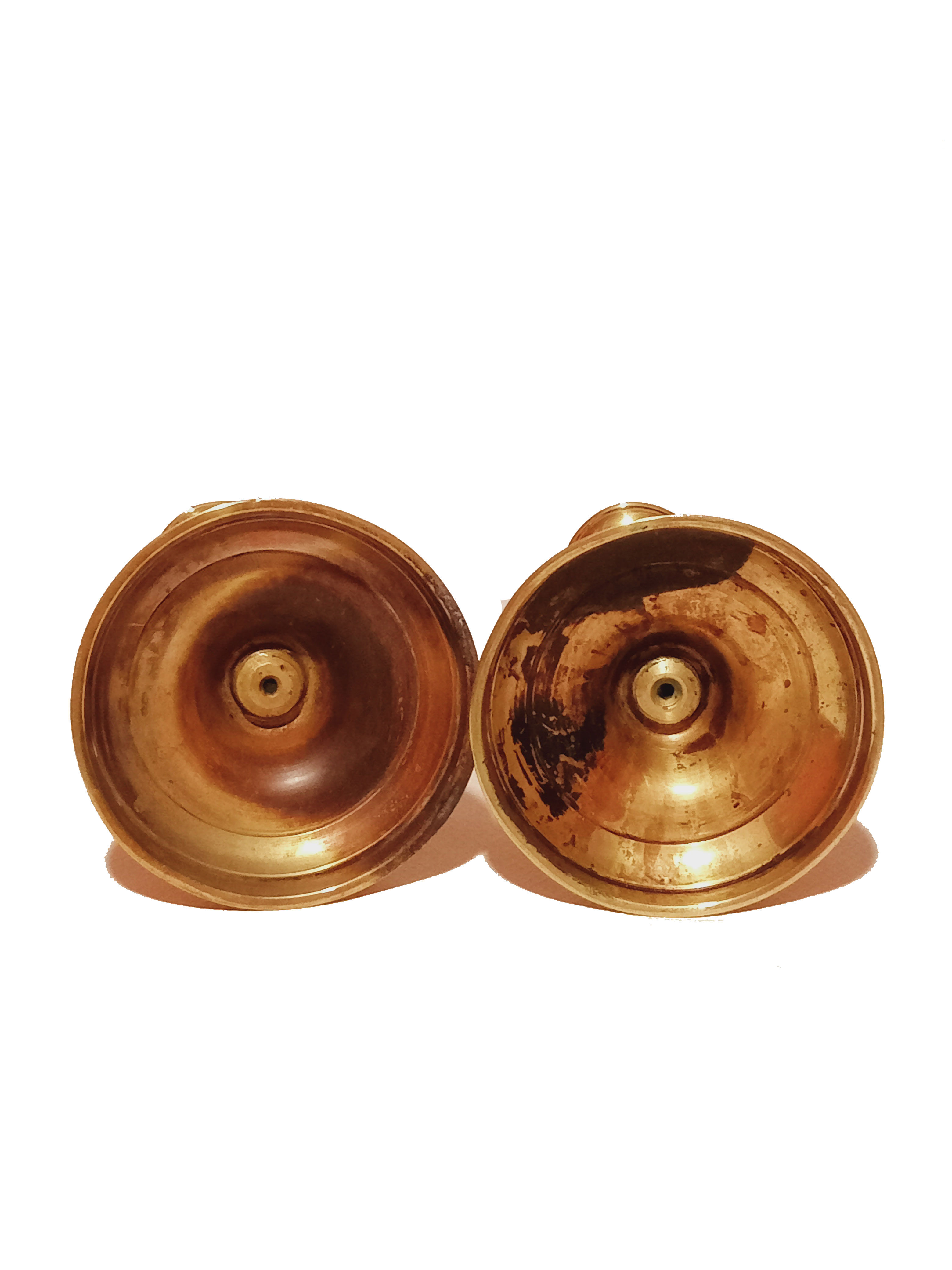 Pair of brass candle holders