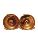 Pair of brass candle holders