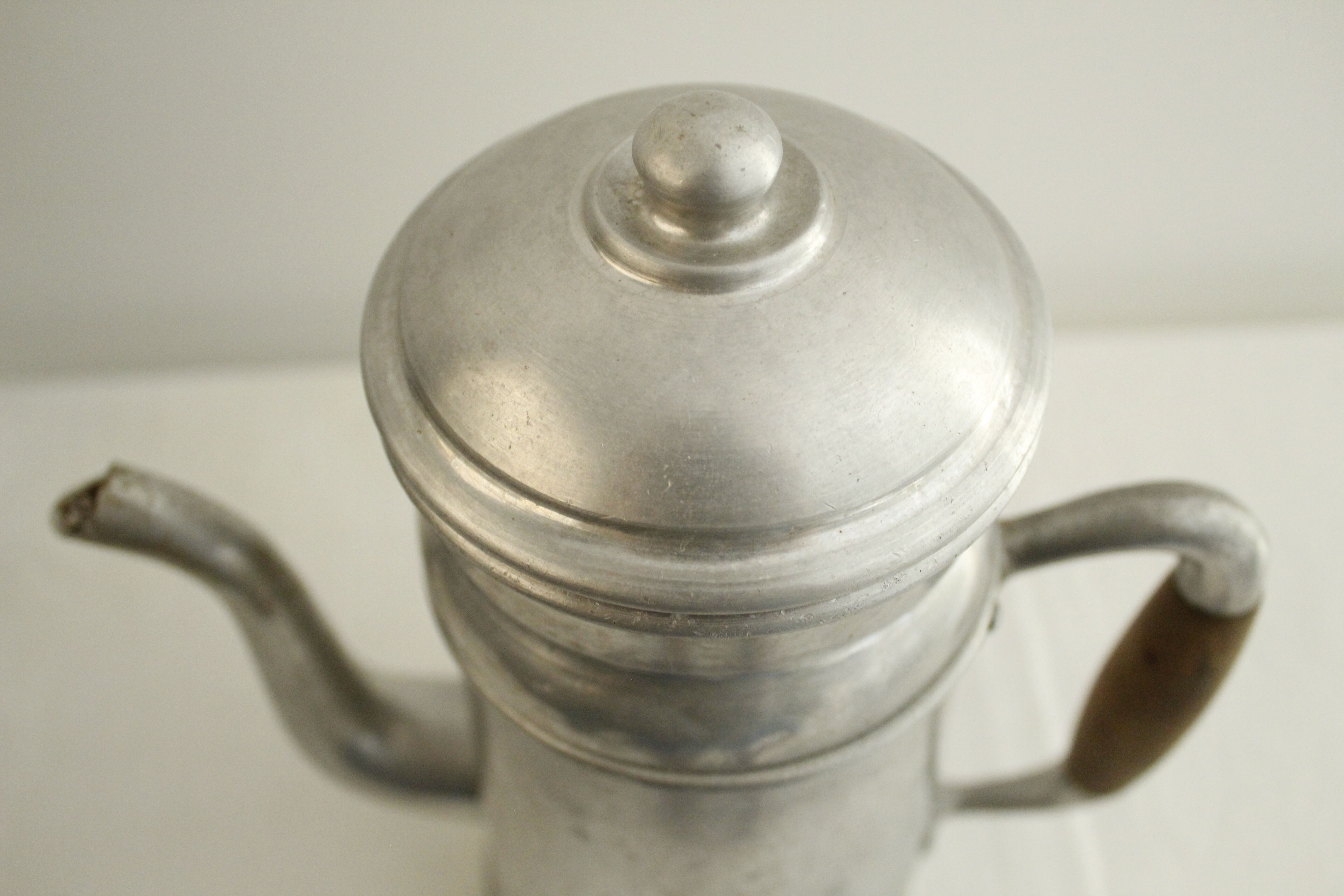Antique aluminum coffee maker