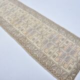 Tapis de couloir Oushak noué à la main