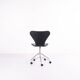 Seven office chair - Model 3117 - Black leather - Swivel function - Arne Jacobsen - Fritz Hansen
