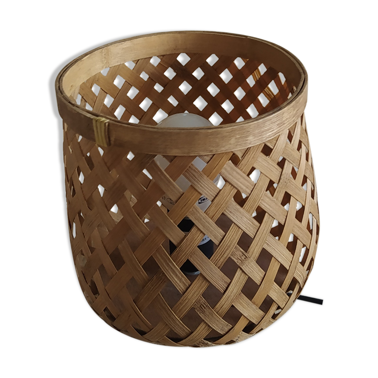 Wood rattan laying lamp