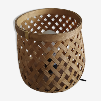 Wood rattan laying lamp