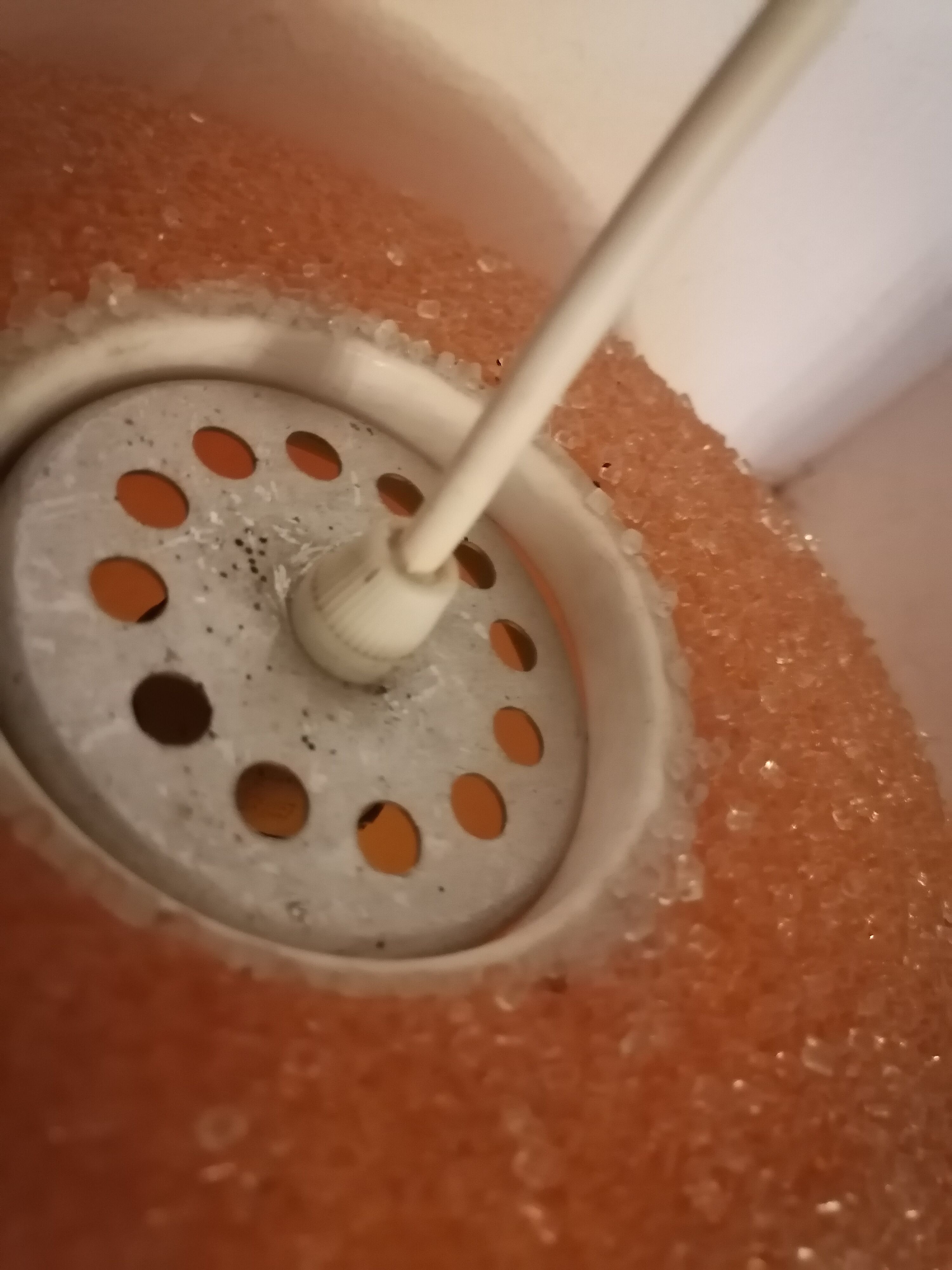 Orange granular resin ball pendant light, 1970