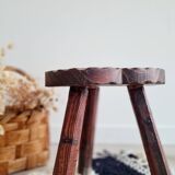Wooden tripod stool - brutalist chalet look