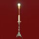Antique large brass candlestick lamp base