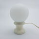 Bedside lamp or wooden ambience turned and opaline Hustadt Leuchten