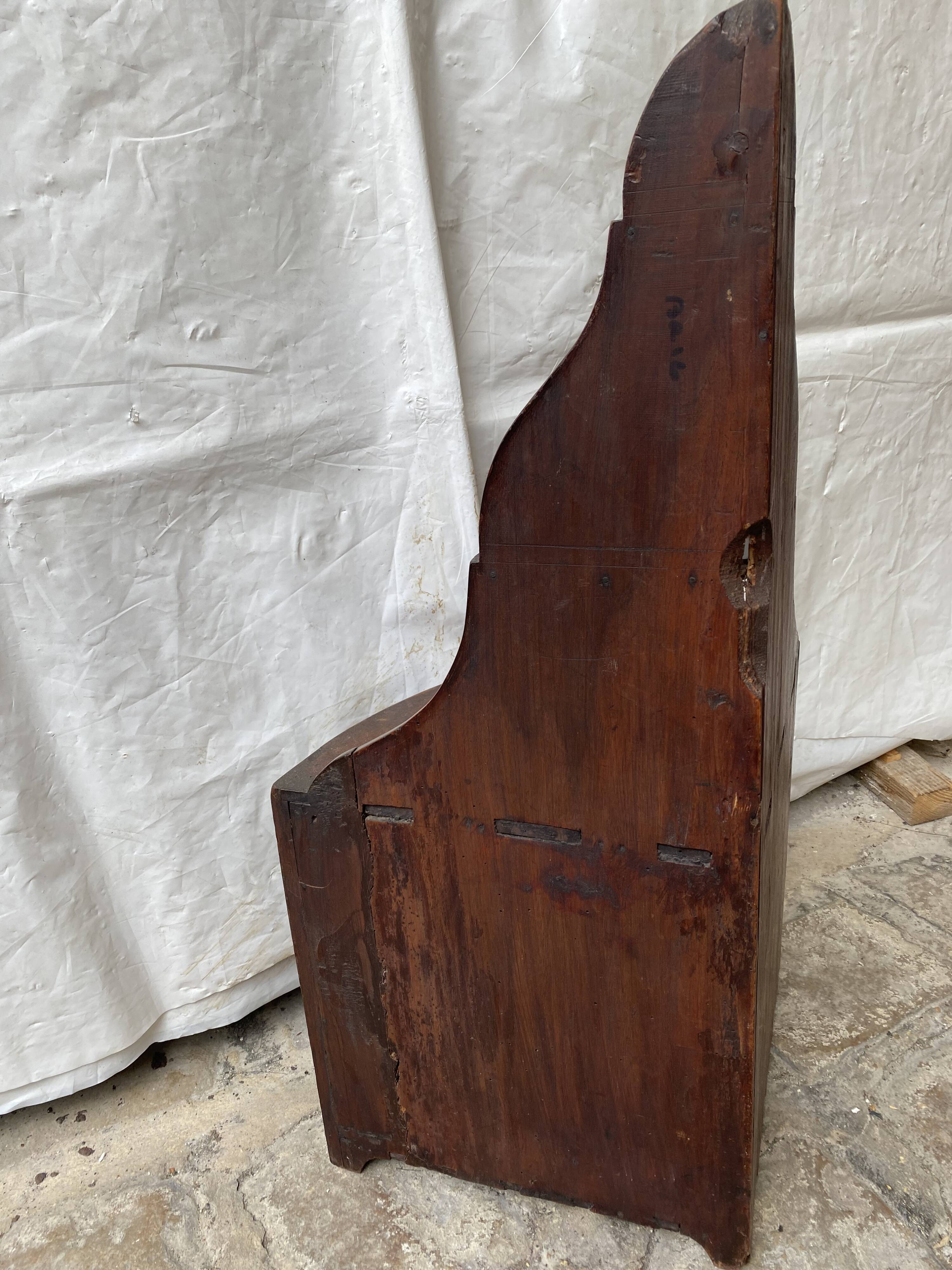 19th century mahogany corner wall shelf