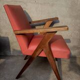 Red skai armchair, 60s