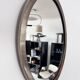 Oval Patinated Bronze Mirror 1950
