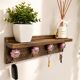 "Wall-mounted key holder shelf in wood, chic country / vintage / shabby style"