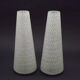 Pair of French vintage retro white opaque patterned glass replacement shades.