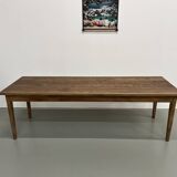 Farmhouse table with spindle legs in solid beech and ash