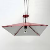 Adjustable red pendant light from Bieffeplast, 1980