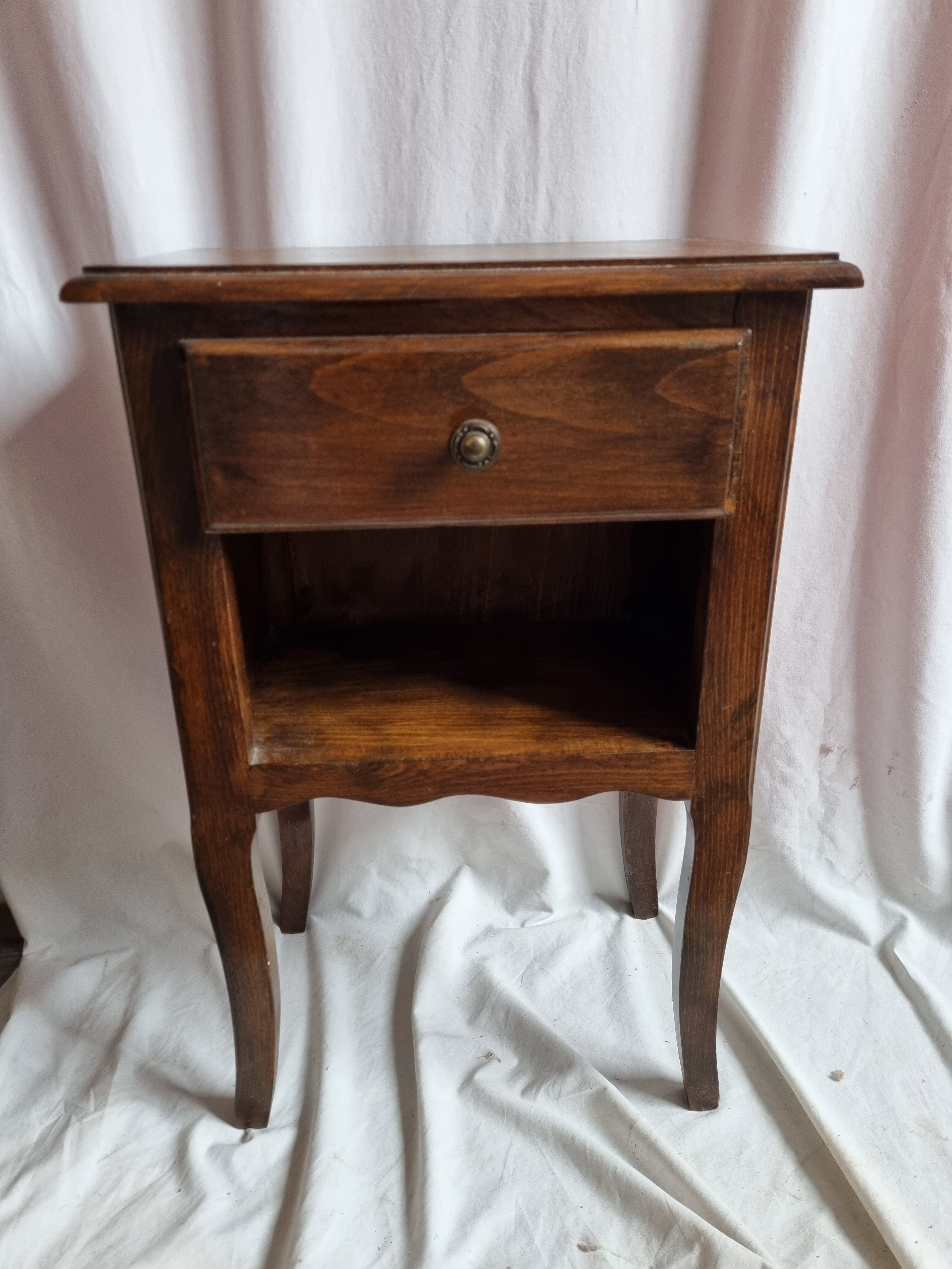 Solid oak nightstand, 1970