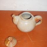 Grey Grès Teapot * vintage French stoneware * handmade ceramic * rustic pottery * warm speckled