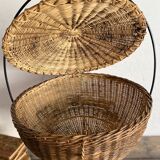 Tripod rattan basket