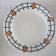 Ensemble de 4 assiette L'Amandinoise, motif géométrique, vintage français, rustique, campagne