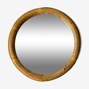 Miroir rond en bambou 32cm