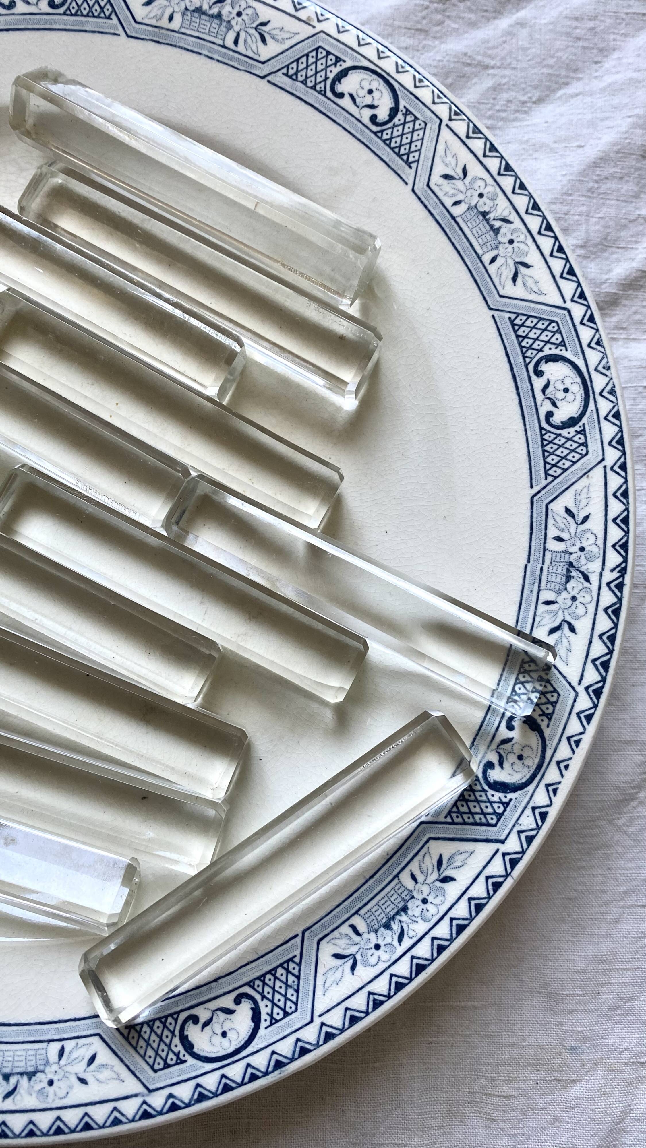 Antique glass knife holders